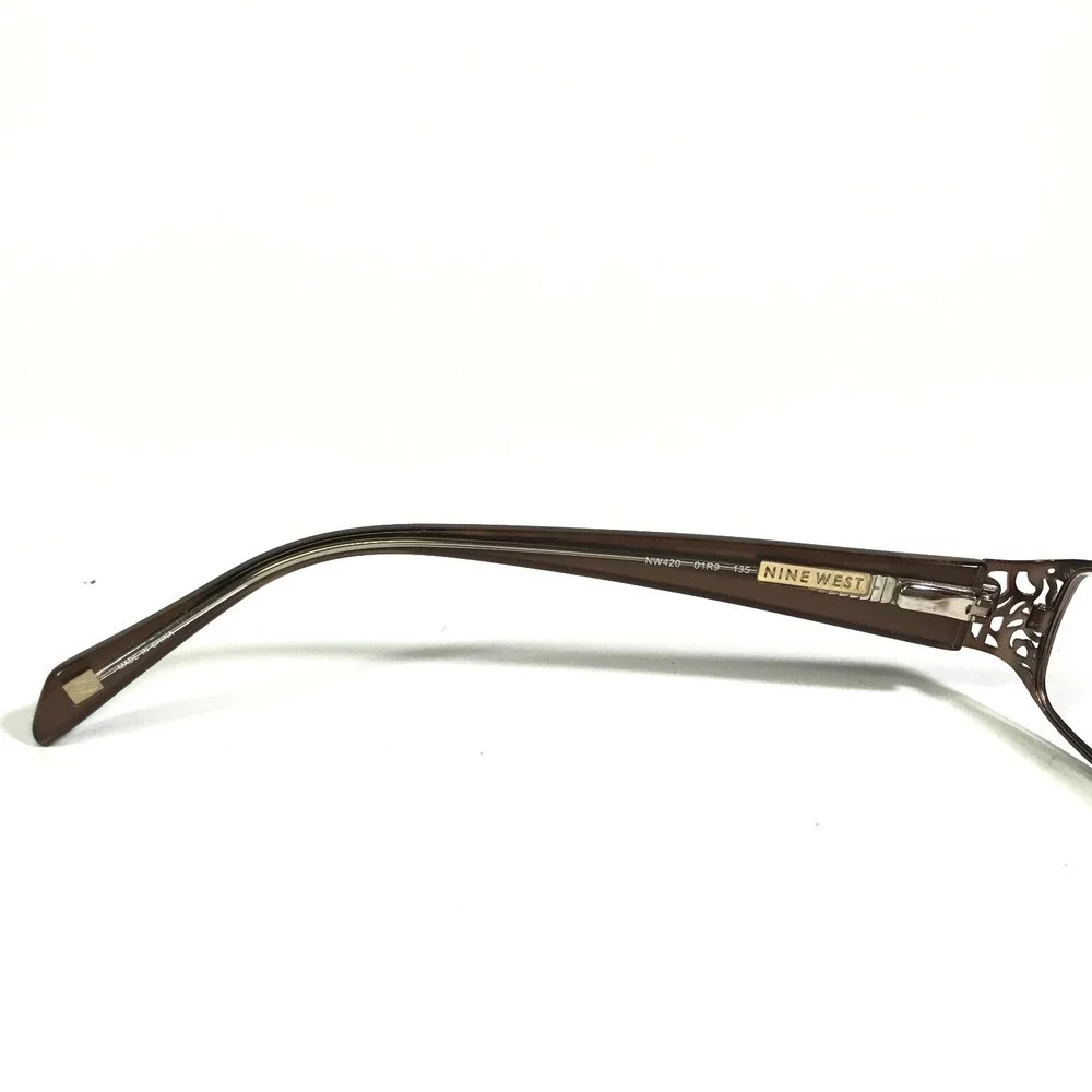 Nine West Eyeglasses Frames NW420 01R9 Brown Rectangular Full Rim 51-16-135